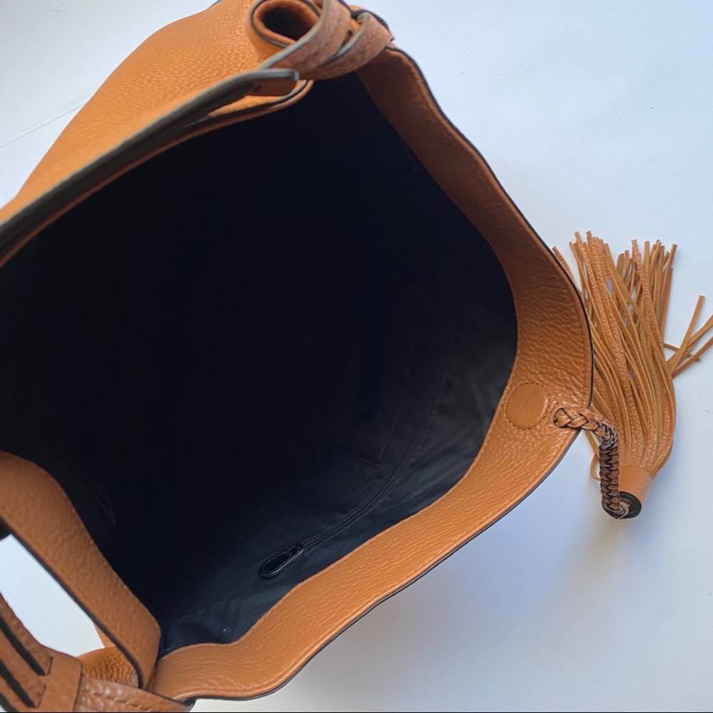Rebecca Minkoff Tan Leather Hobo Bag with Tassels - Picture 2 of 2